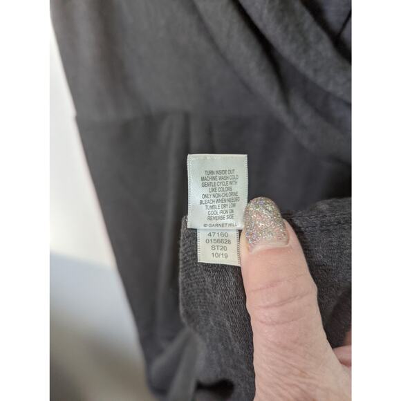 Garnet Hill Cross Pleated Knit Dress Sleeveless Gray Pleated Stretch NWT Small - Picture 6 of 9